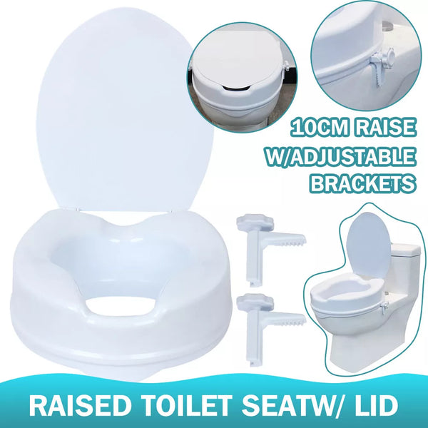 Elevated Toilet Seat With Lid Portable