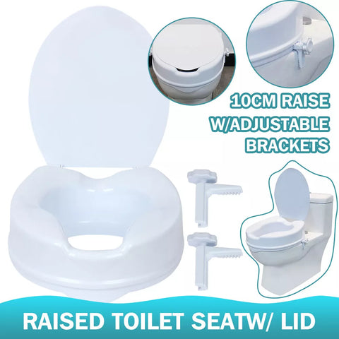 Elevated Toilet Seat With Lid Portable