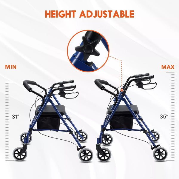 4 Wheel Walker with Seat