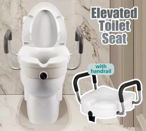 Elevated Toilet Seat Removable Safety Armrest