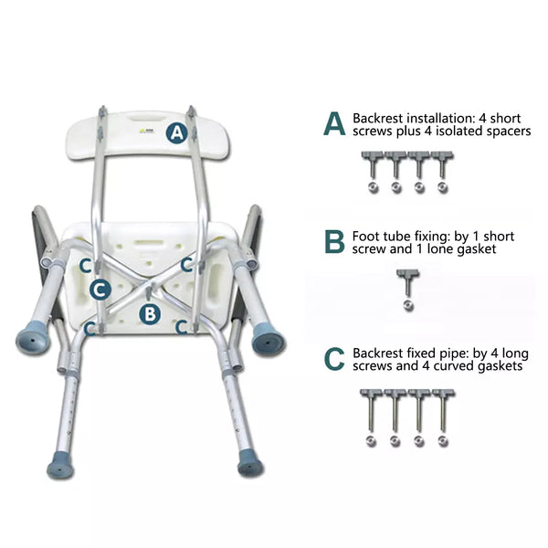 Assistive Adjustable Shower Chair / Seat Aid