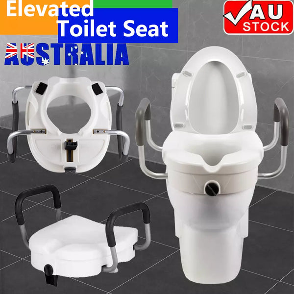 Elevated Toilet Seat Removable Safety Armrest