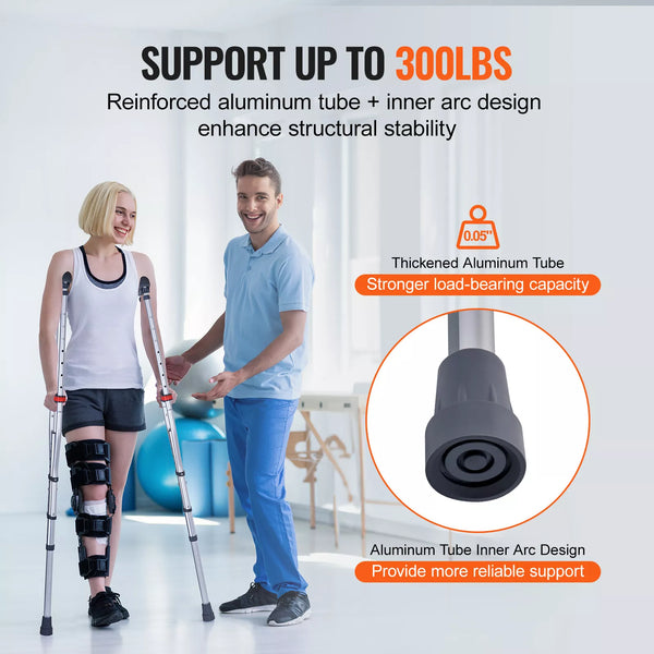 Underarm Crutches 13-Level Adjustable