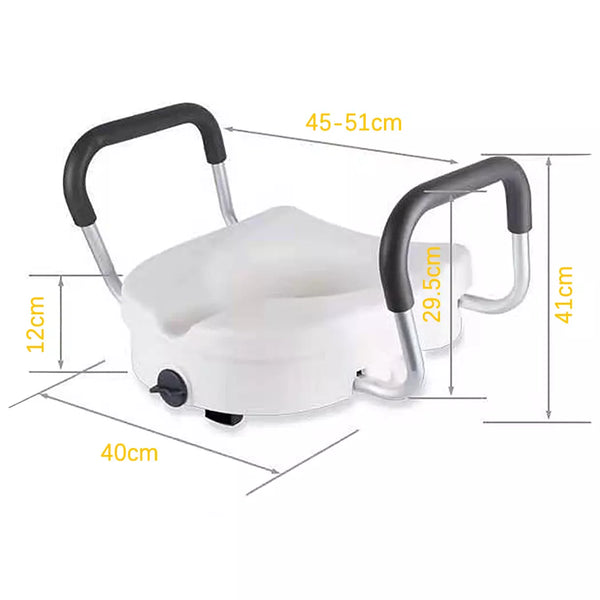 Elevated Toilet Seat Removable Safety Armrest