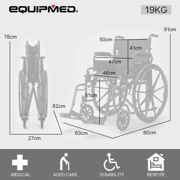 Portable Folding Wheelchair 24 Inch