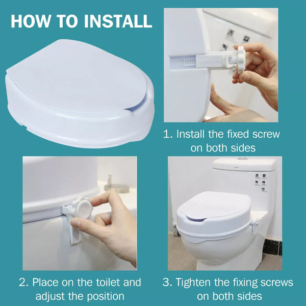 Elevated Toilet Seat With Lid Portable