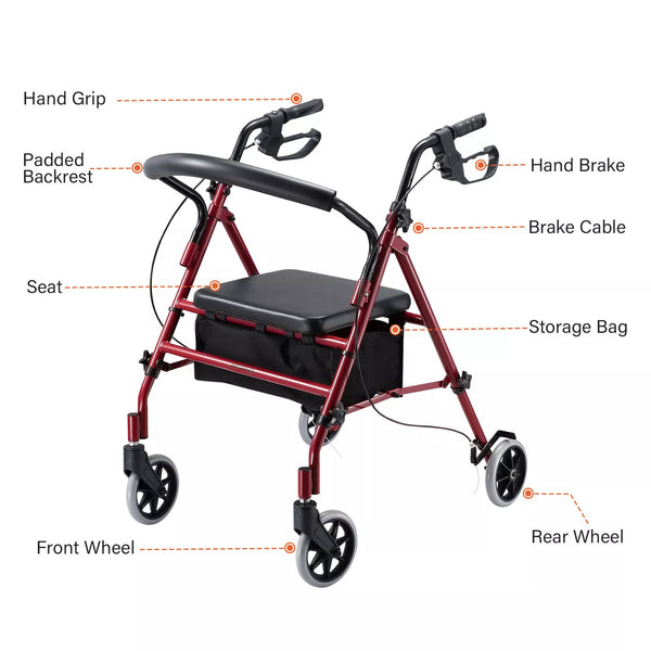 4 Wheel Walker with Seat