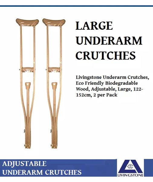 Wood Eco Friendly Underarm Crutches  Large