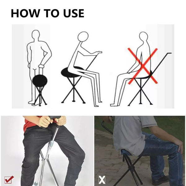 Portable Walking Stick With Seat