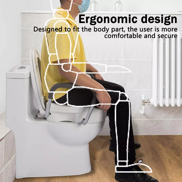 Elevated Toilet Seat Removable Safety Armrest