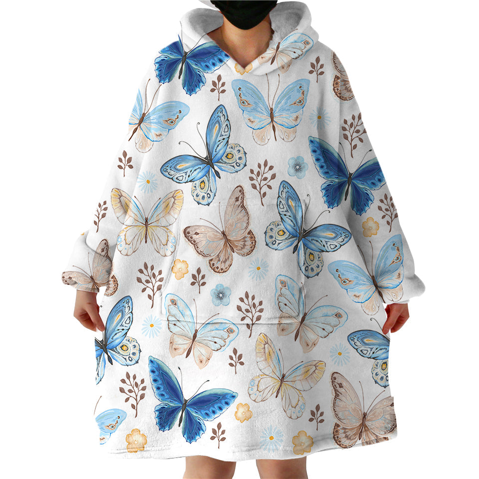 Therapeutic Blanket Hoodie - Blue Butterfly (Made to Order)