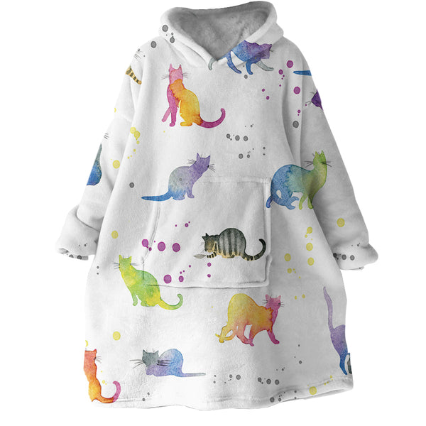 Therapeutic Blanket Hoodie - Cat Watercolor (Made to Order)