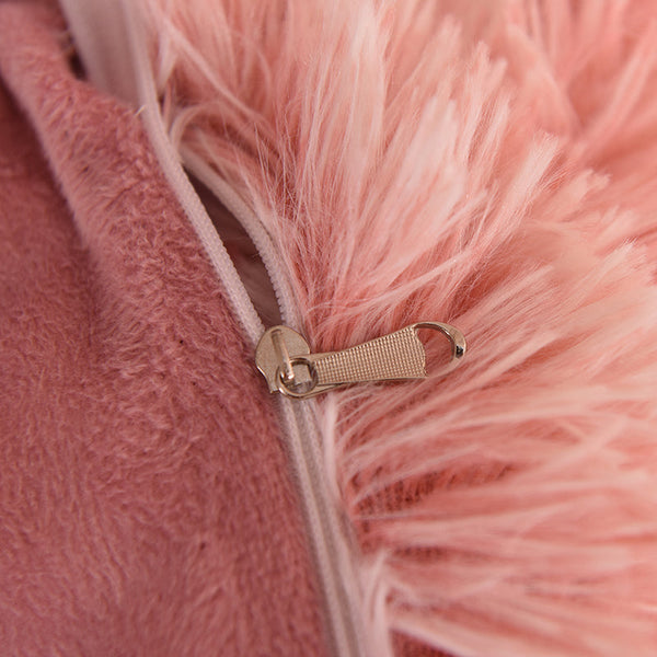 Therapeutic Fluffy Faux Mink & Velvet Fleece Quilt Cover Set - French Pink