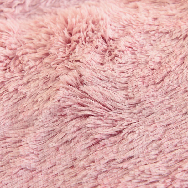 Therapeutic Fluffy Faux Mink & Velvet Fleece Quilt Cover Set - Deep Pink White