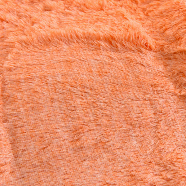 Therapeutic Fluffy Faux Mink & Velvet Fleece Quilt Cover Set - Orange white