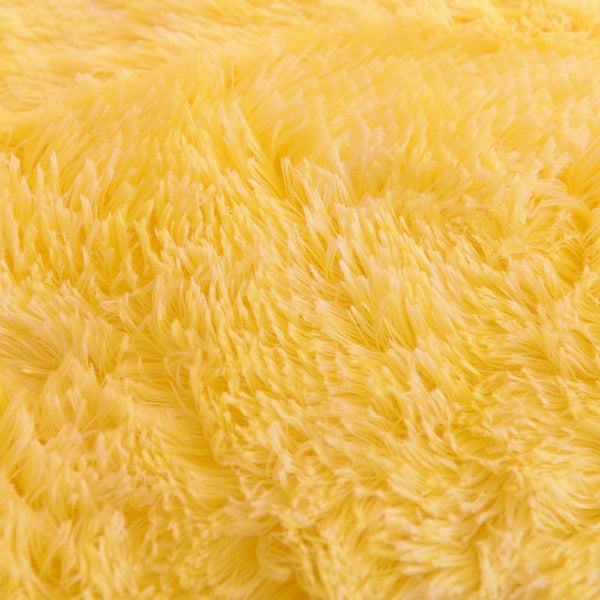 Therapeutic Fluffy Faux Mink & Velvet Fleece Quilt Cover Set - Yellow White