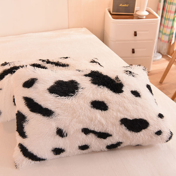 Therapeutic Fluffy Faux Mink & Velvet Fleece Quilt Cover Set - Cow