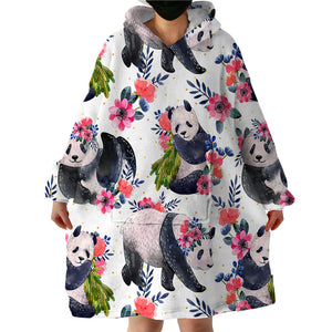 Therapeutic Blanket Hoodie - Flower Panda (Made to Order)