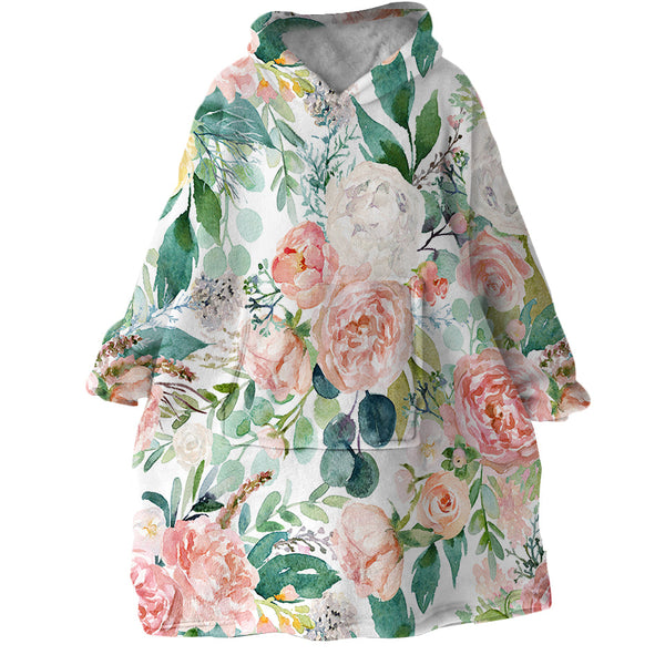 Therapeutic Blanket Hoodie - Flower Watercolour (Made to Order)