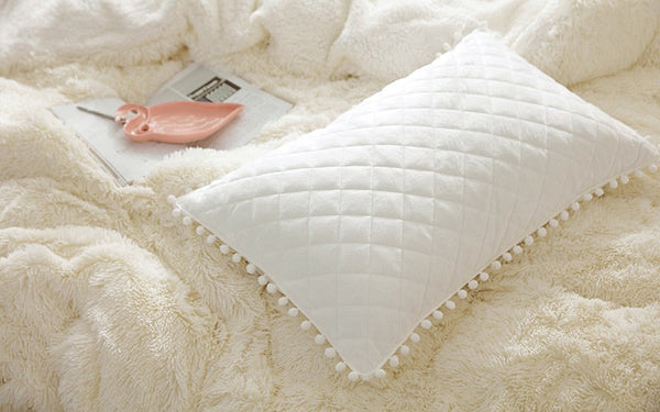 Therapeutic Fluffy Faux Lambswool Quilt Cover Set - Cream