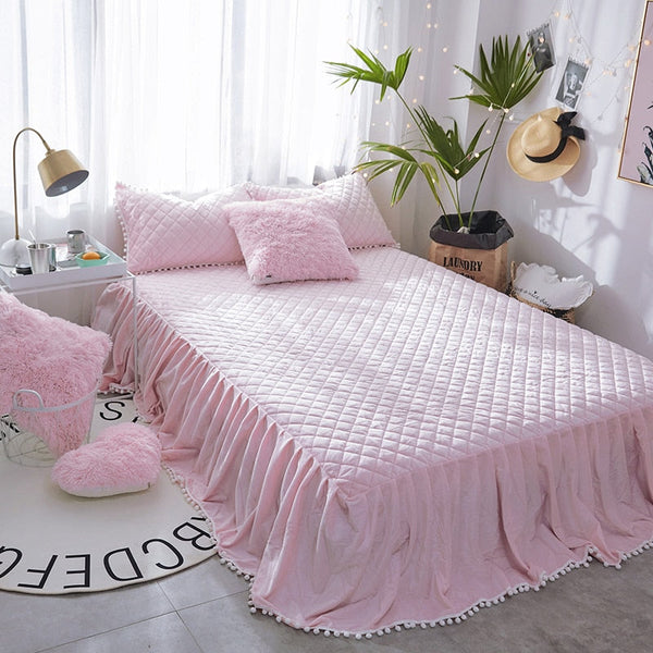 Therapeutic Fluffy Faux Lambswool Quilt Cover Set - Pink