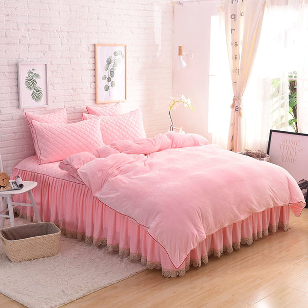 Therapeutic Velvet Fleece Quilt Cover Set - Soft Pink