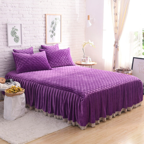 Therapeutic Velvet Fleece Quilt Cover Set - Purple