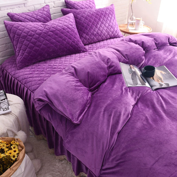 Therapeutic Velvet Fleece Quilt Cover Set - Purple