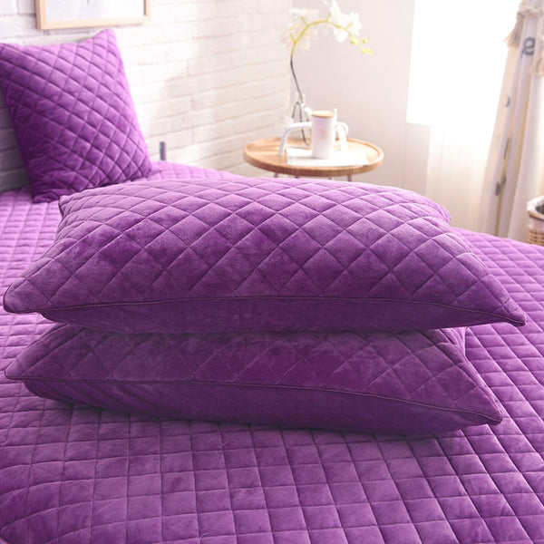 Therapeutic Velvet Fleece Quilt Cover Set - Purple