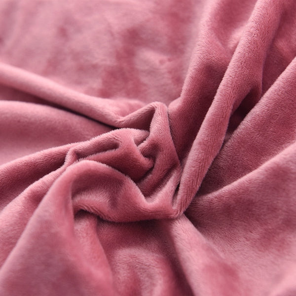 Therapeutic Fluffy Faux Mink & Velvet Fleece Quilt Cover Set - Pink