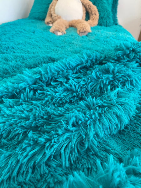 Therapeutic Fluffy Quilt Cover Set - Teal