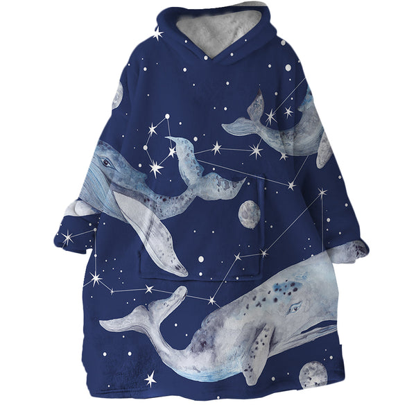 Therapeutic Blanket Hoodie - Night Whales (Made to Order)