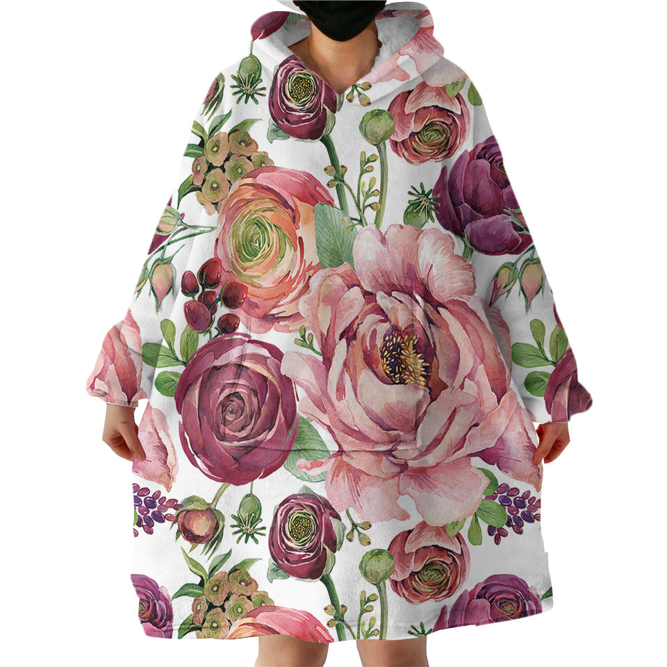 Therapeutic Blanket Hoodie - Roses (Made to Order)