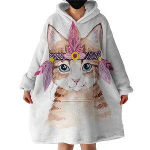 Therapeutic Blanket Hoodie - Boho Cat (Made to Order)