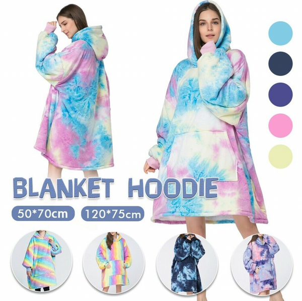 Therapeutic Rainbow Tie Dye Blanket Hoodie