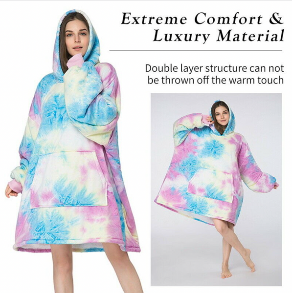 Therapeutic Rainbow Tie Dye Blanket Hoodie