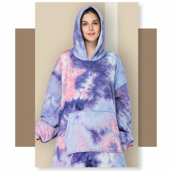 Therapeutic Rainbow Tie Dye Blanket Hoodie