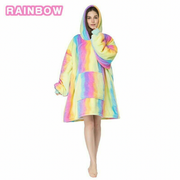 Therapeutic Rainbow Tie Dye Blanket Hoodie