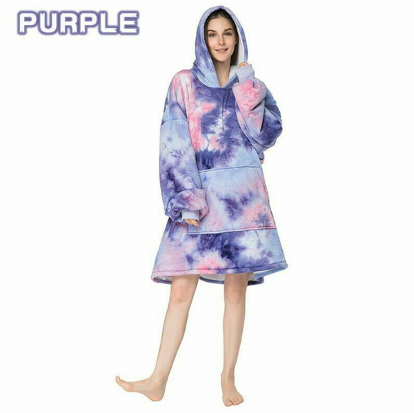 Therapeutic Rainbow Tie Dye Blanket Hoodie