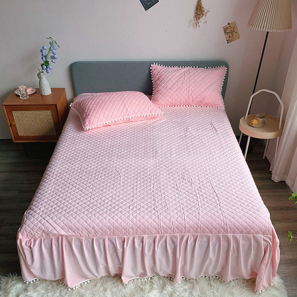 Therapeutic Fluffy Faux Mink & Velvet Fleece Quilt Cover Set - Soft Pink