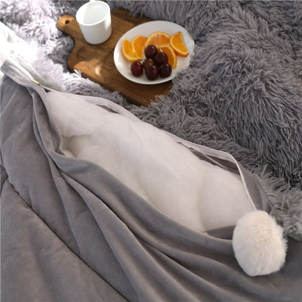 Therapeutic Fluffy Quilt Comforter - Grey