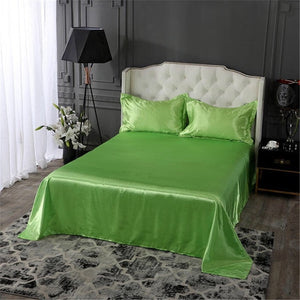 Satin Flat Sheet or Pillowcases - Various Colours