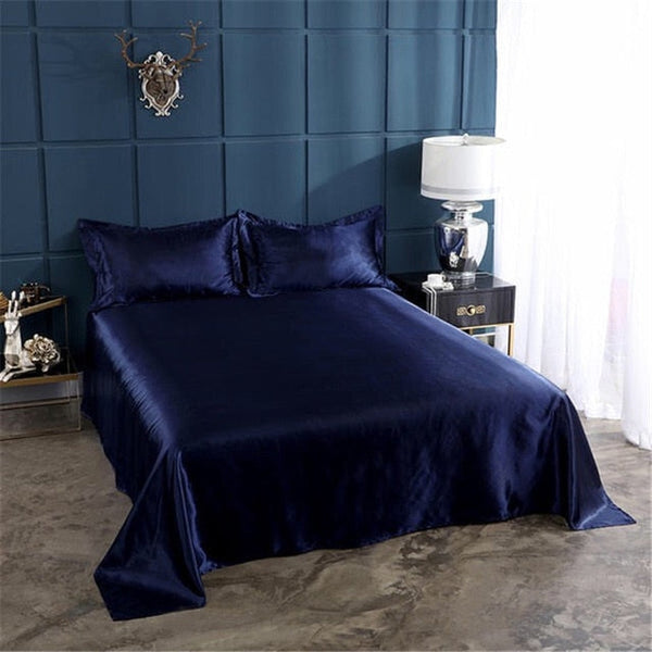 Satin Flat Sheet or Pillowcases - Various Colours