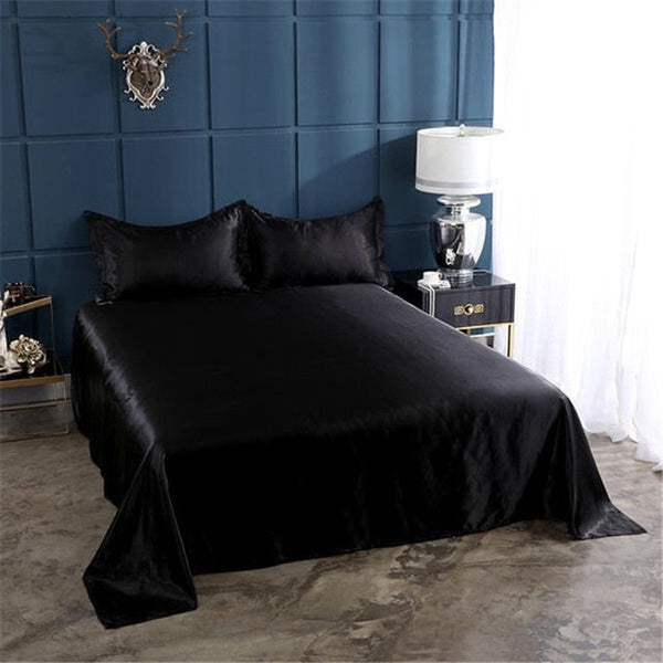 Satin Flat Sheet or Pillowcases - Various Colours