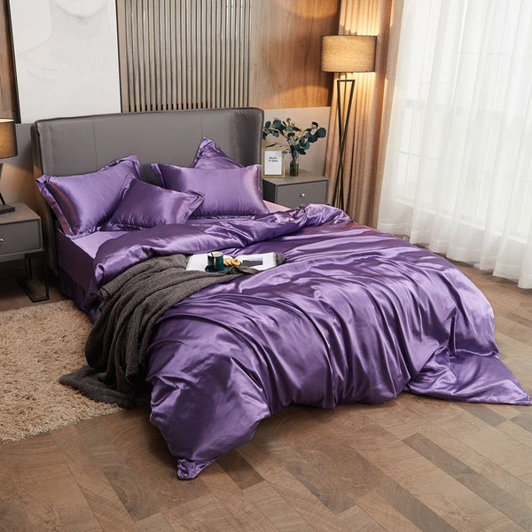 Satin Bedding Set - Dusty Purple