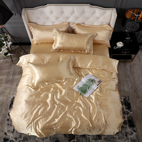 Satin Bedding Set - Pure Gold