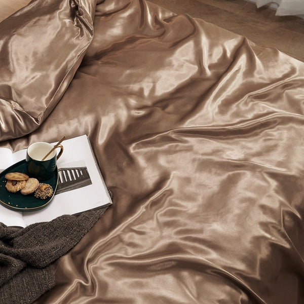 Satin Bedding Set - Old Gold