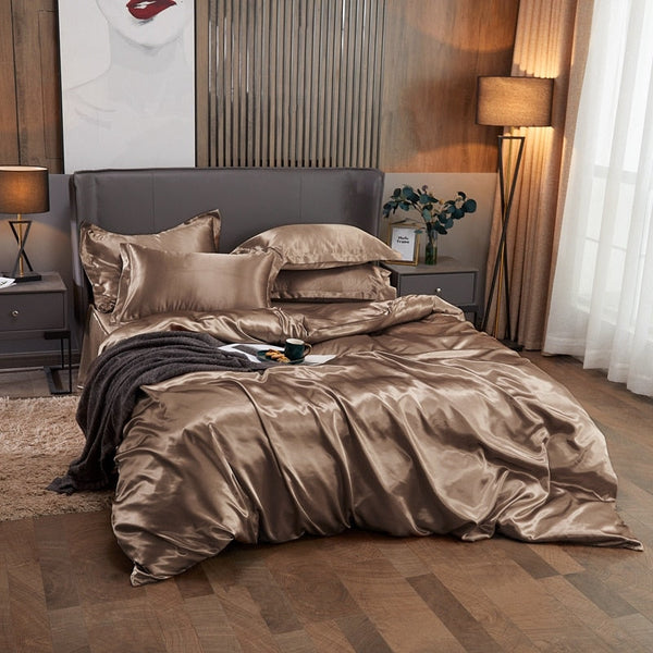 Satin Bedding Set - Old Gold