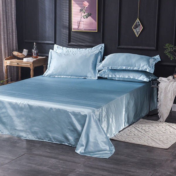 Satin Flat Sheet or Pillowcases - Various Colours