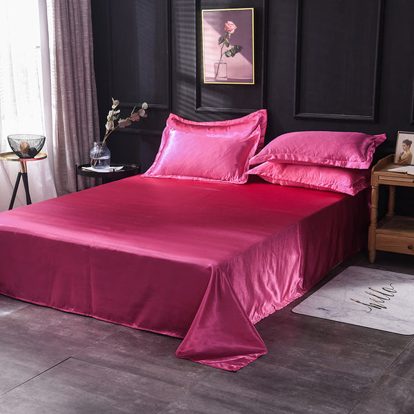 Satin Flat Sheet or Pillowcases - Various Colours